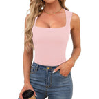 Square-neck Ribbed Camisole Top Womens Clothing