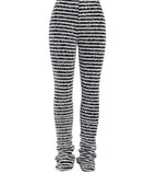 Woolen Striped Sexy Slim Trousers For Women
