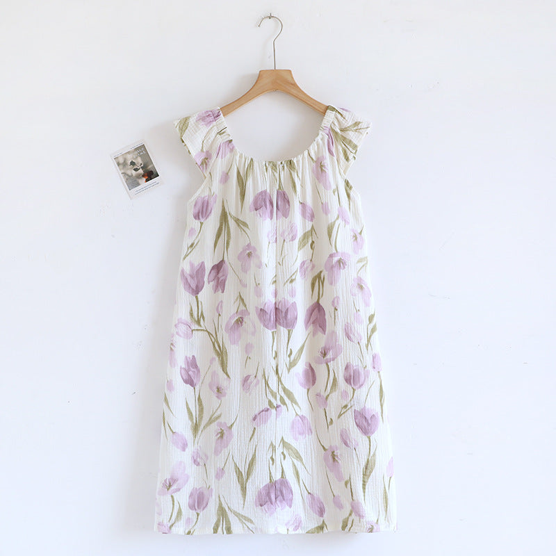 Womens Cotton Gauze Breast Pads Camisole Dress
