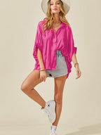 Solid Color Half Sleeve Shirt For Women