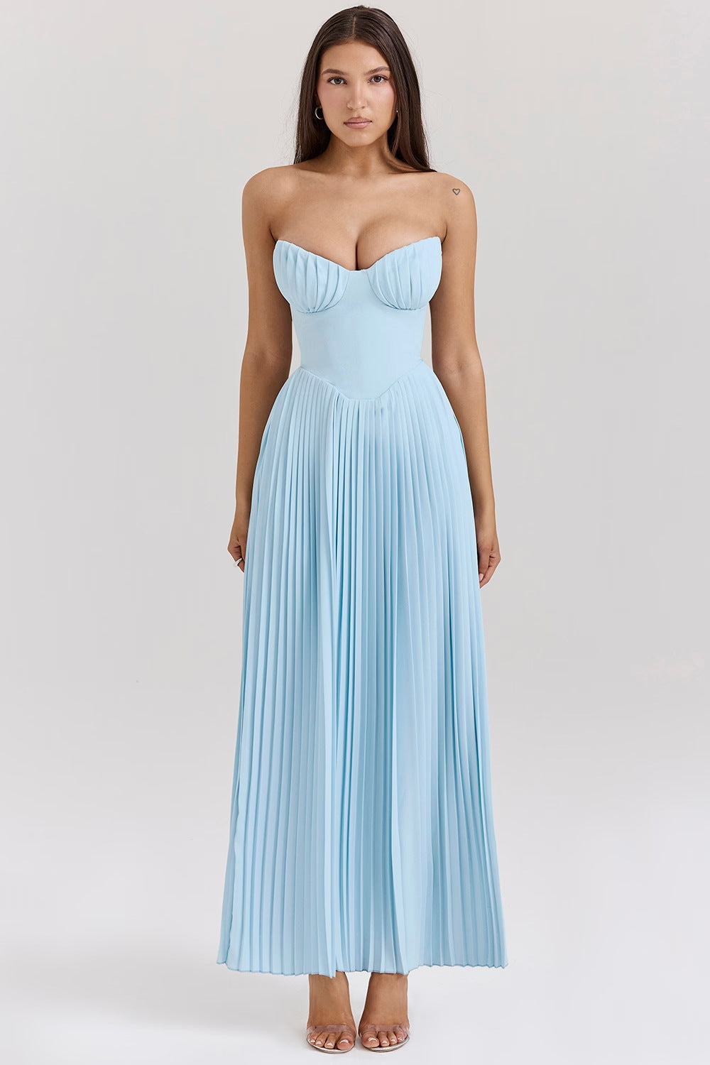 Fashion Elegant V-neck Sleeveless Pleated Dress