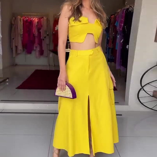 High Waist Wide Leg Dress Suit Women Main Image