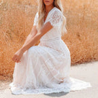 Autumn Tulle Dress Deep V Pullover Wedding Dress