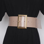 Fashion Cowhide Patent Leather With Coat Skirt Wide Belt