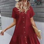 Women's Loose Summer Cotton And Linen Dress