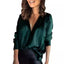 Temperament Commute Satin Long-sleeved Shirt For Women