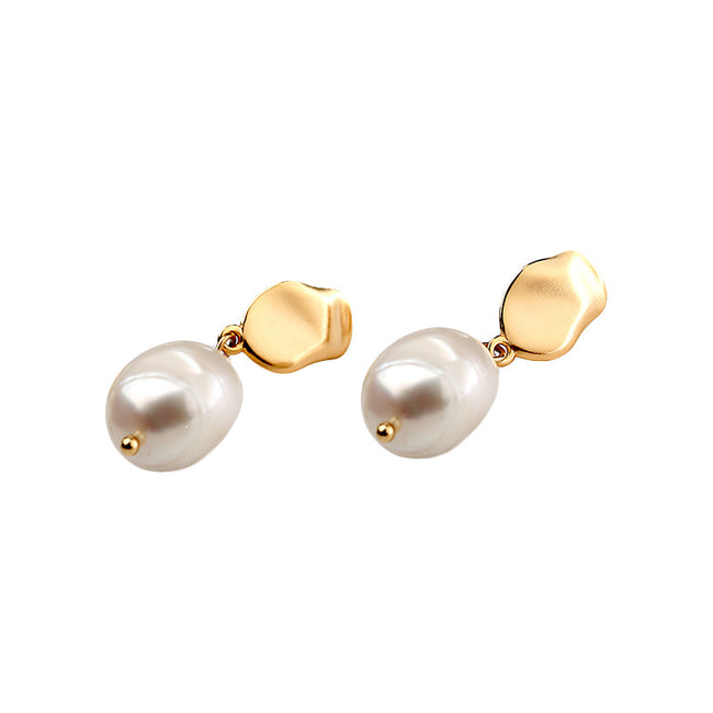 925 Sterling Silver Baroque Pearl Earings Hover Image
