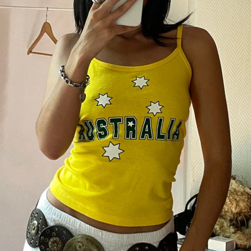 American Retro Small Sling Vest For Women Inner Wear Outer