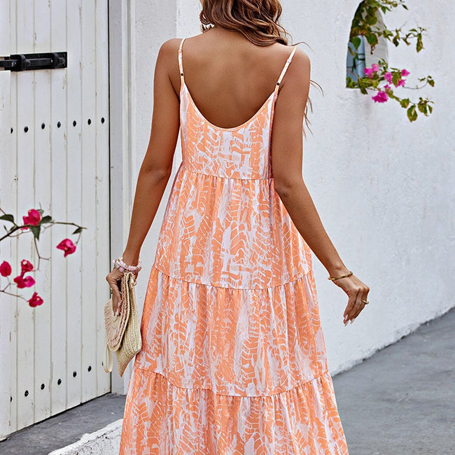 Strap Dress Stitching Tie-dye Main Image