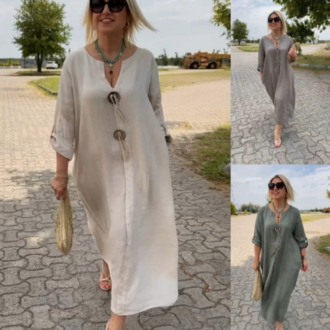 Casual Loose Women's Wear Solid Color Simple Dress Hover Image