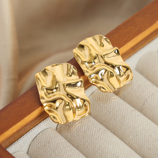 Square Pleated Earrings Jewelry Women Main Image