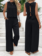 Casual Sleeveless Vest Casual Trousers Suit Summer Tank Top Casual Pants Set For Daily Wear Women's Clothing