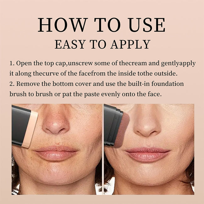 Makeup Concealer Smear-proof Makeup Liquid Foundation Powder Puff Brush Solid Foundation Cream Two-in-one English Version Main Image