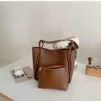 Large Capacity Soft Leather Tote Shoulder Bag Women