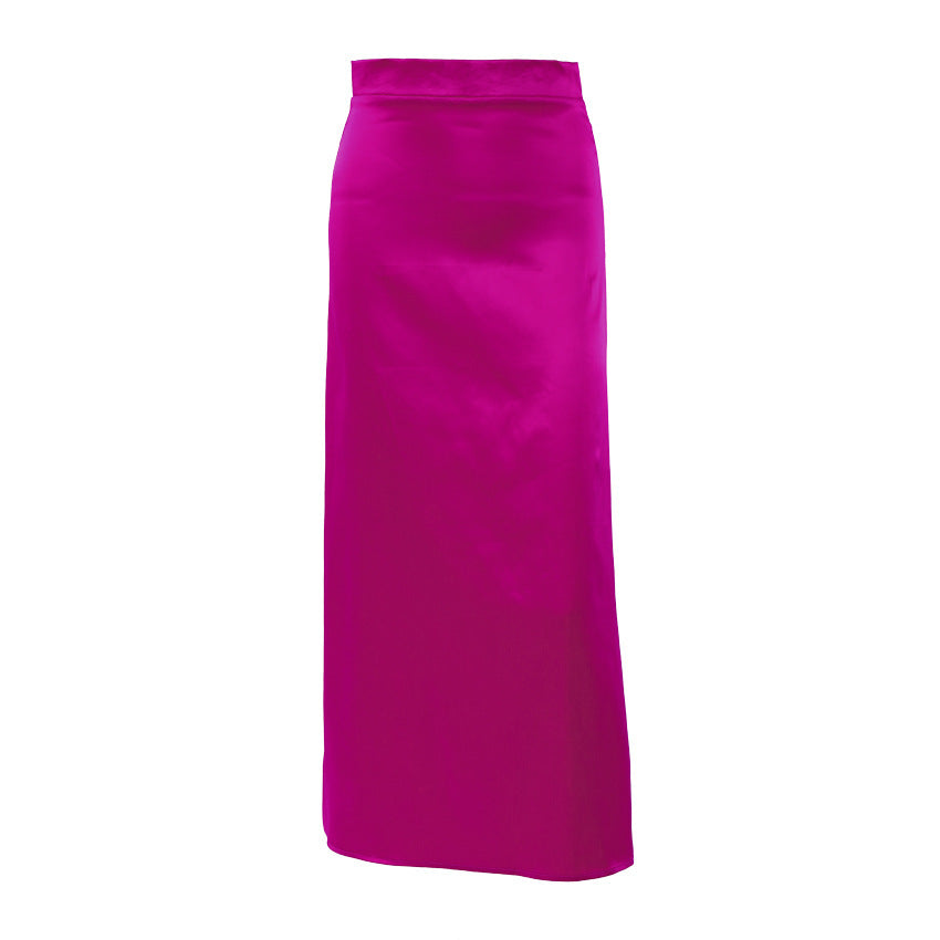 Halterneck Vest Set Lace-up Skirt Trousers Drape Satin Suit