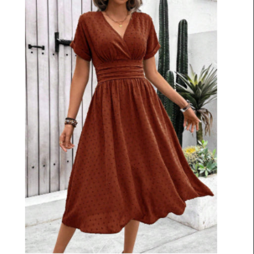 Women's Holiday Casual Solid Color Tunic Dress