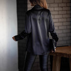 Autumn-chic, Professional-ready Long-sleeve Versatile Pullover Blouse For Women