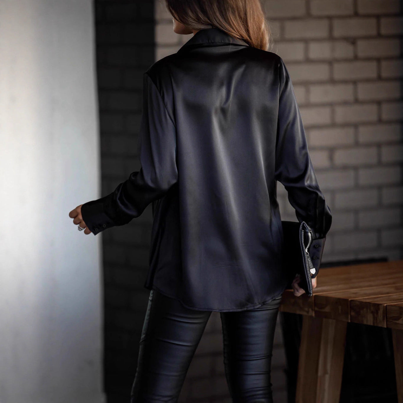 Autumn-chic, Professional-ready Long-sleeve Versatile Pullover Blouse For Women
