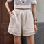 Summer New Retro Hollow Crochet Cotton-Linen Pants For Women Artistic Lace-trimmed Shorts