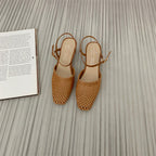 Vintage Weave Hollow-out Closed Toe Sandals Women