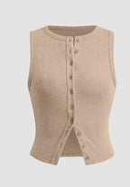 Slim Fit Sleeveless Vest For Women