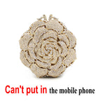 Women's Rose Rhinestone Bag Hollow Clutch