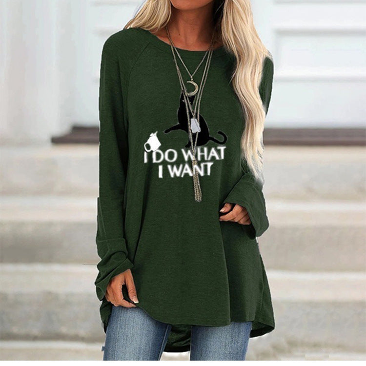 Printed long sweater