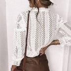 New Fashion Sexy Cut Out Lace Shirt For Women