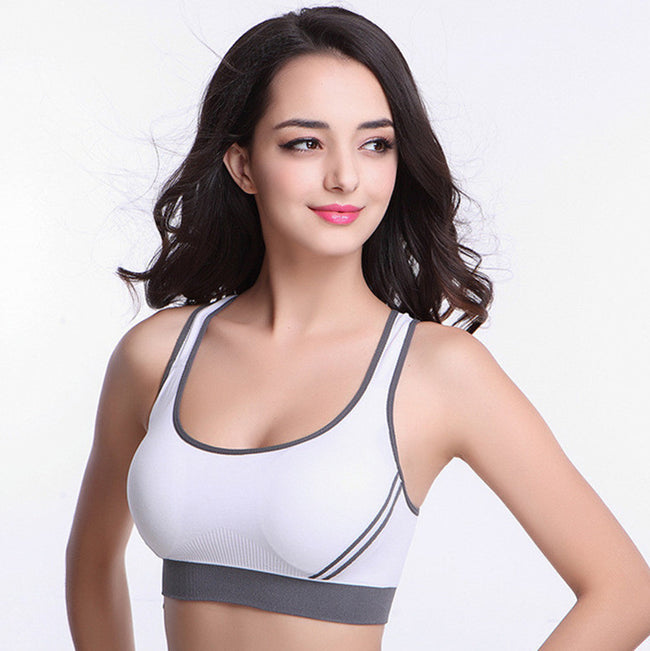 Women Athletic Vest Padded Tank Top Gym Fitness Sports Bra Stretch Cotton Seamless Breathable Yoga Bras Underwear Hover Image