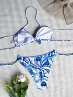 Bikini Strap Backless Swimsuit Set Women