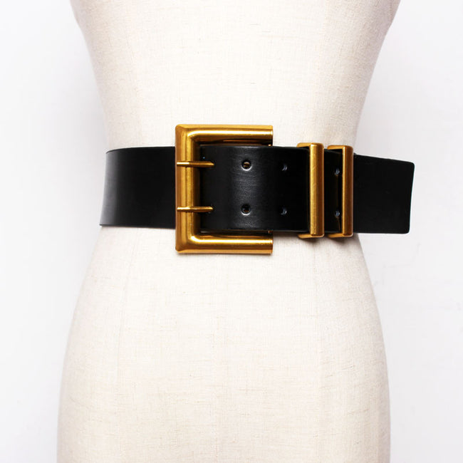 Women's matching skirt leather belt Hover Image