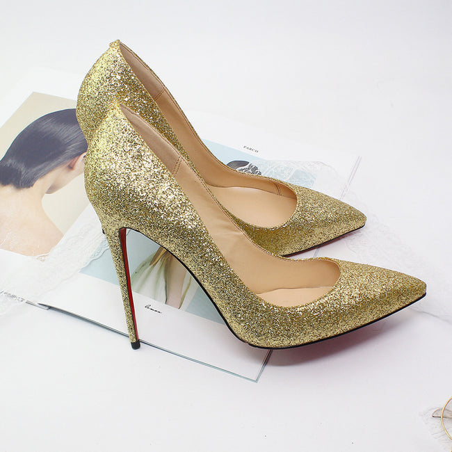 Glitter pointed high heels Main Image