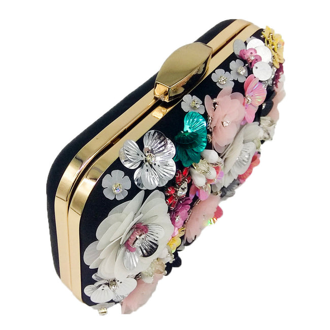 Flower Beaded Banquet Bag Party Clutch Main Image