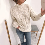 Explosive High-Neck Fashion Twist Sweater Women