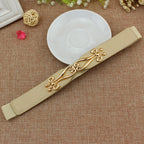 Spring And Summer Women's Thin Dress A Pair Of Buckles Elastic Waist Seal