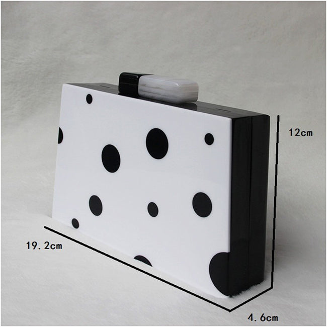Dinner Bag Wedding Bag Black And White Polka Dot Clutch Bag European And American Fashion New Main Image