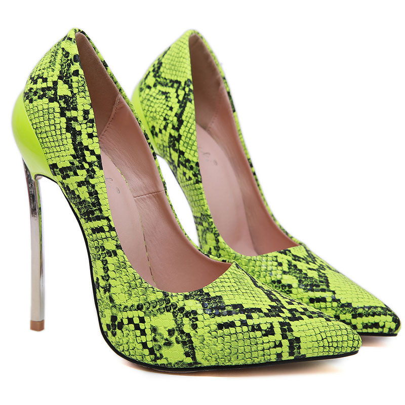 Snake print high heels