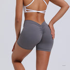 High Waist Hip Lift Back V Yoga Shorts For Women