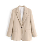 Slim Fit, All-match Buttoned Draped Blazer