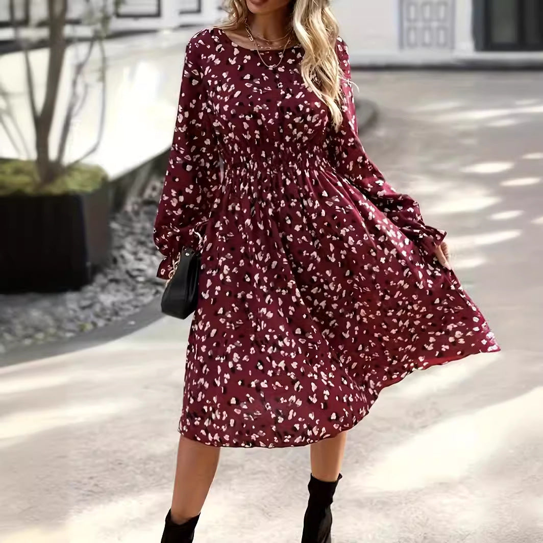 Women's Printed Long Sleeve Dress