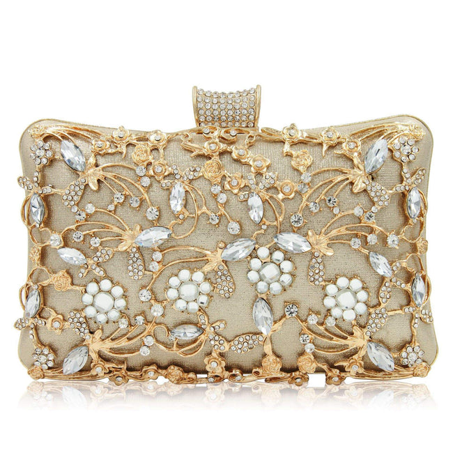 Hollow diamond cheongsam bag rhinestone bag clutch shoulder Hover Image