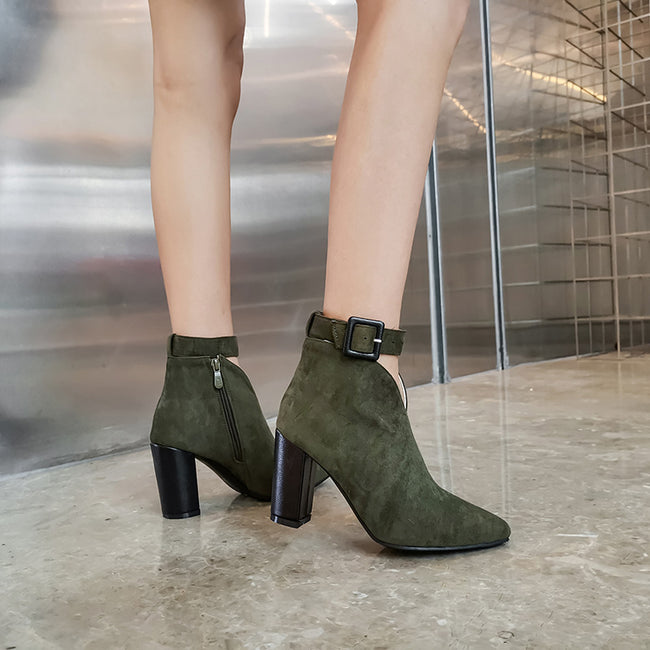 Deer velvet frosted pointed high heels Hover Image