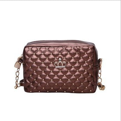 Women PU Crossbody Rivet Chain Shoulder Bag