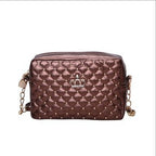 Women PU Crossbody Rivet Chain Shoulder Bag