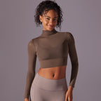 Mesh Yoga Clothes Long Sleeve Quick-drying Workout Clothes Top For Women