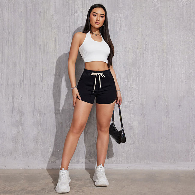 Plus Size A- Line Drawstring Denim Shorts For Women Main Image