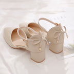 Women's Closed Toe Chunky Heel High Heels