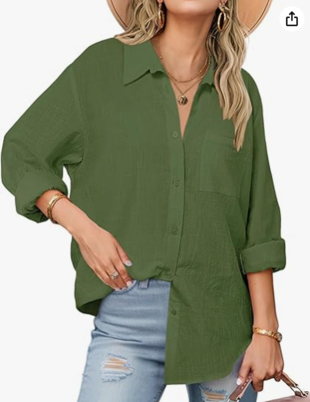 Chemise décontractée à manches longues pour femme