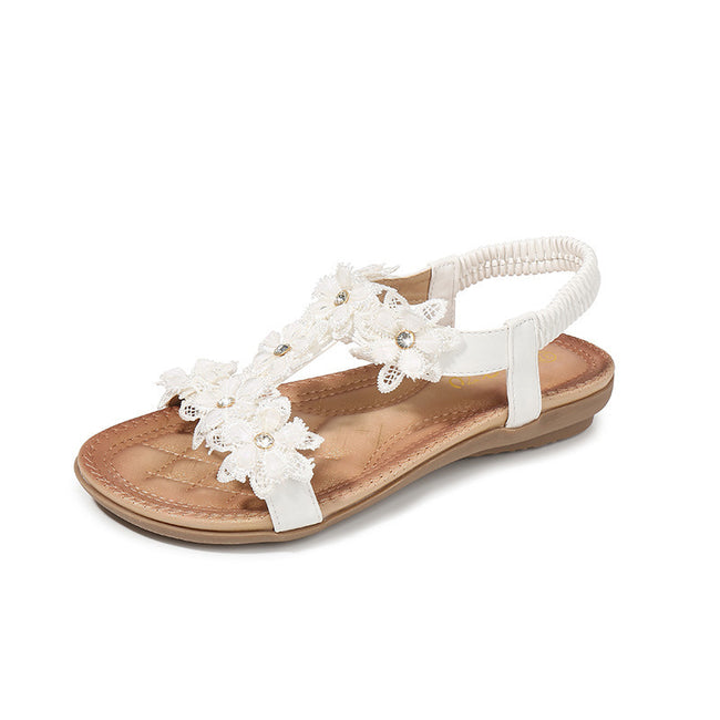 Large Size Sandals Women T-Shaped Flower Women Sandals Beach Sandals Main Image