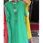Casual Loose Women's Wear Solid Color Simple Dress